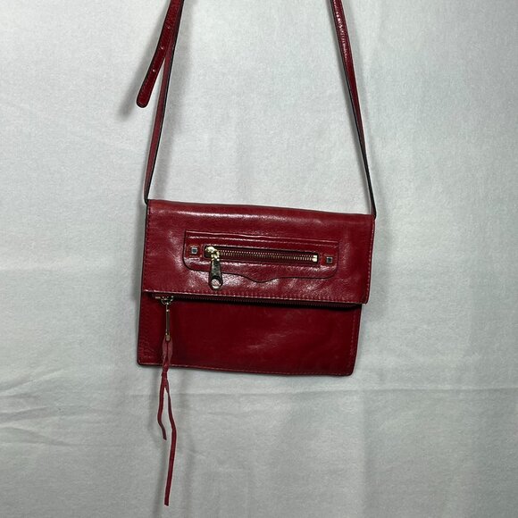 Rebecca Minkoff Red Grained Leather Adjustable Size Strap Crossbody Bag - Picture 11 of 15